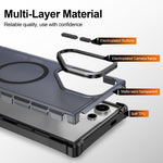 Samsung Galaxy S24 Ultra Magnetiskt Skal Elektropläterad Ram Skin-touch TPU+PC mobilskal