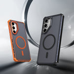 Samsung Galaxy S24 FE Magnetiskt Skal Elektropläterad Ram Skin-touch TPU+PC mobilskal