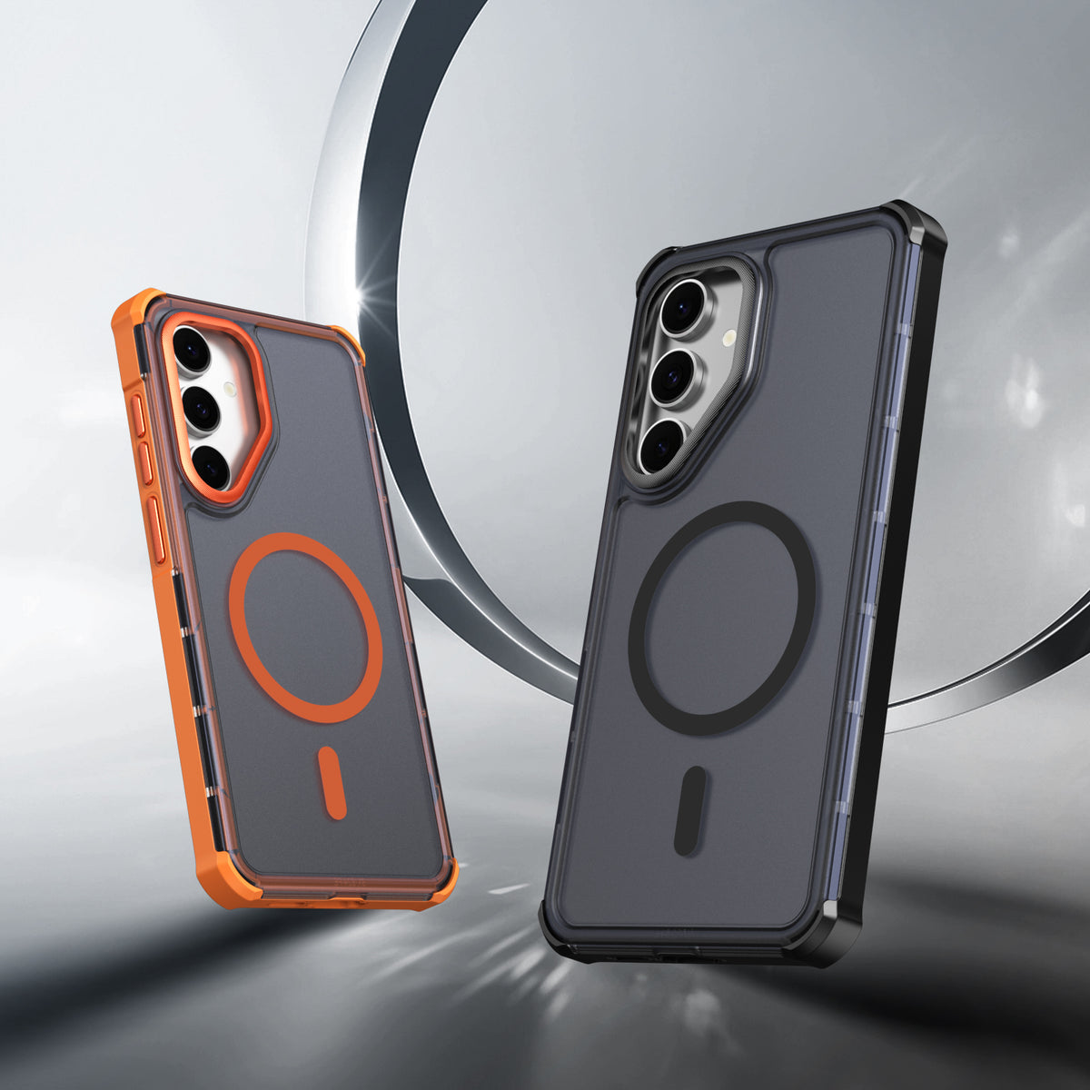 Samsung Galaxy S24 FE Magnetiskt Skal Elektropläterad Ram Skin-touch TPU+PC mobilskal