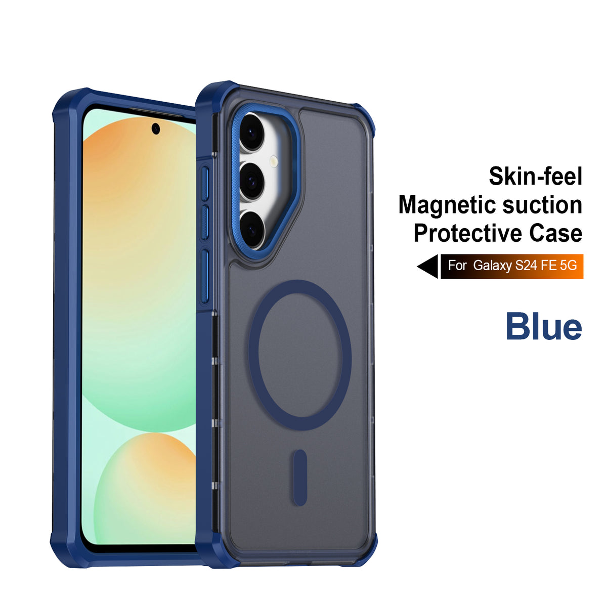 Samsung Galaxy S24 FE Magnetiskt Skal Elektropläterad Ram Skin-touch TPU+PC mobilskal