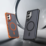 For Samsung Galaxy S24+ / Galaxy S25+ Magnetic Case Electroplated Frame Skin-touch TPU+PC Phone Cover