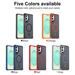 Samsung Galaxy S24+ / Galaxy S25+ magnetisk etui med galvaniseret ramme og TPU+PC-mobilcover med skin-touch