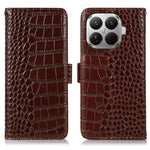 For Xiaomi 17T Case RFID Blocking Wallet Crocodile Texture Genuine Cow Leather Phone Cover