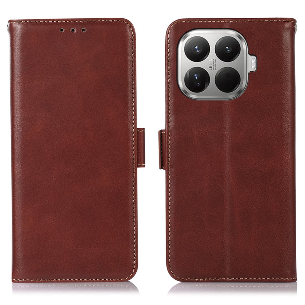 For Xiaomi 17T Case RFID Blocking Genuine Cow Leather Wallet Phone Cover