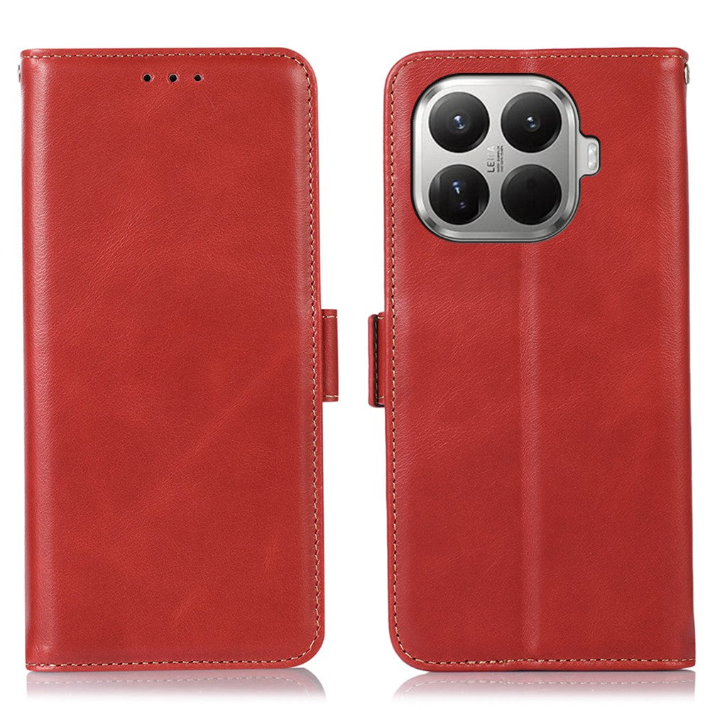 For Xiaomi 17T Pro Case RFID Blocking Genuine Cow Leather Wallet Phone Cover