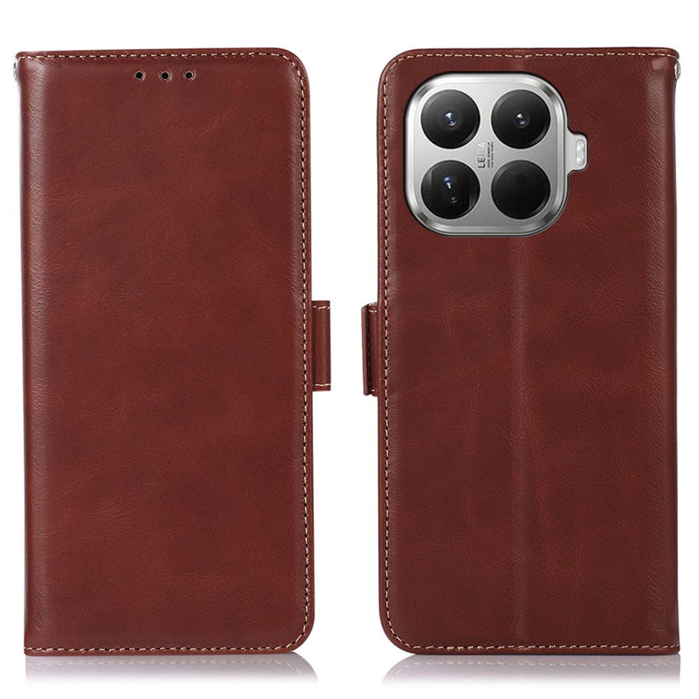 For Xiaomi 17T Pro Case RFID Blocking Genuine Cow Leather Wallet Phone Cover