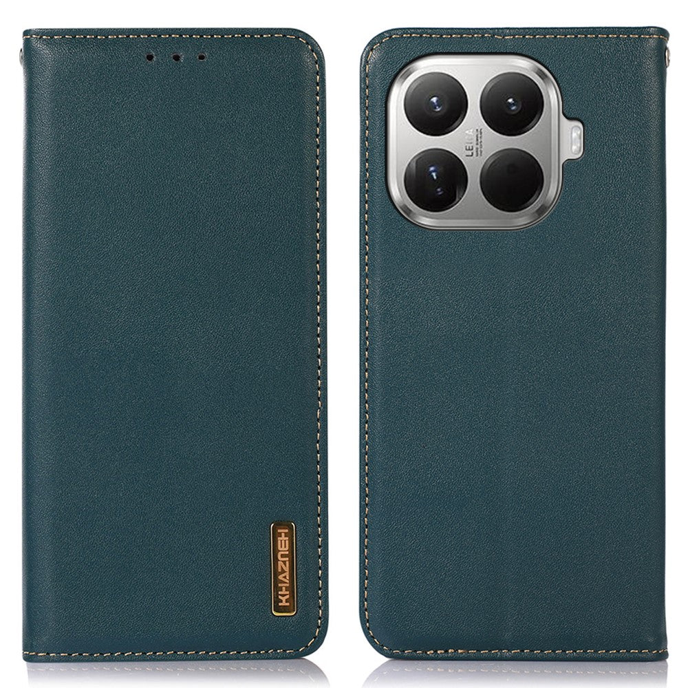 KHAZNEH For Xiaomi 17T Pro Case Wallet Genuine Cow Leather Phone Cover Nappa Texture