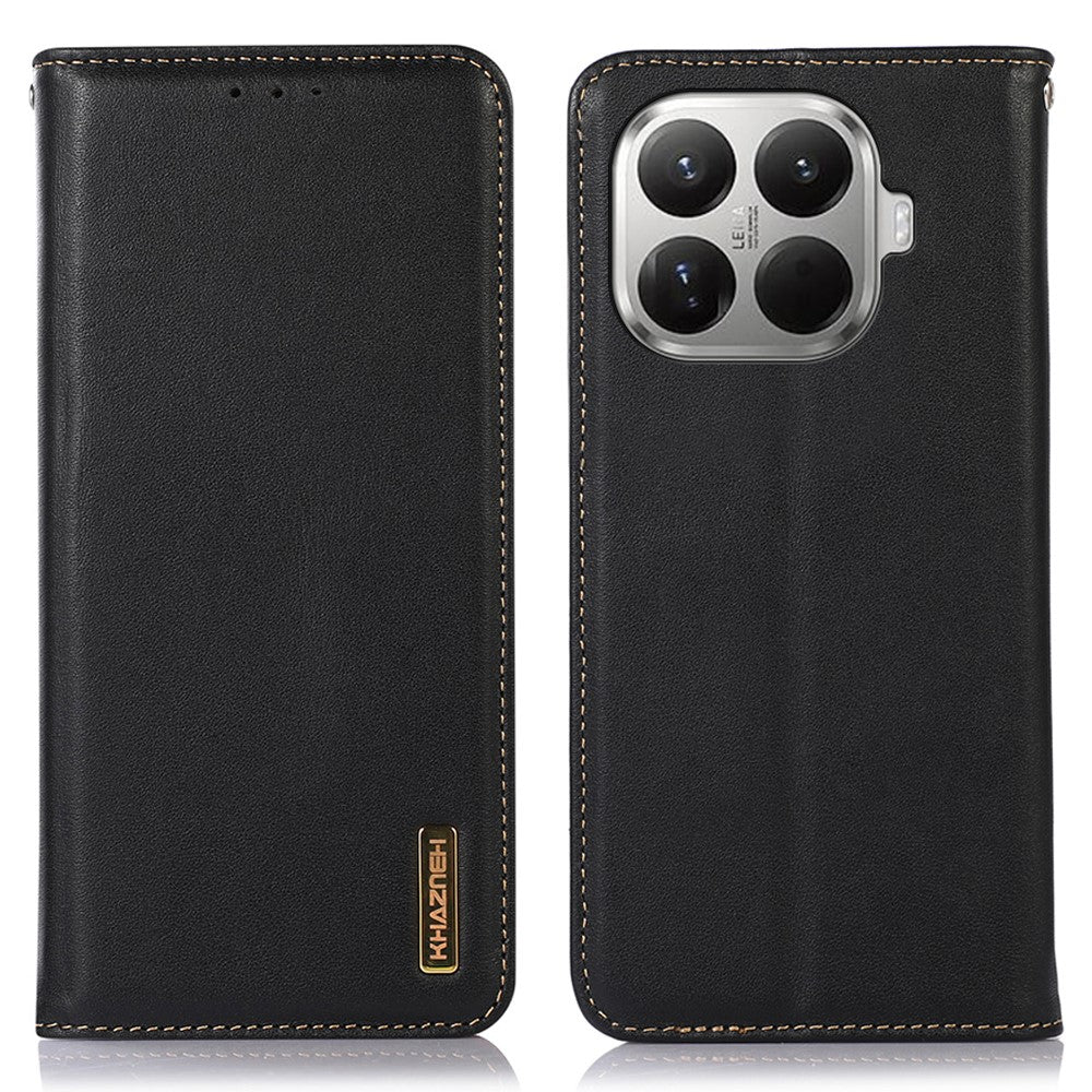 KHAZNEH For Xiaomi 17T Pro Case Wallet Genuine Cow Leather Phone Cover Nappa Texture