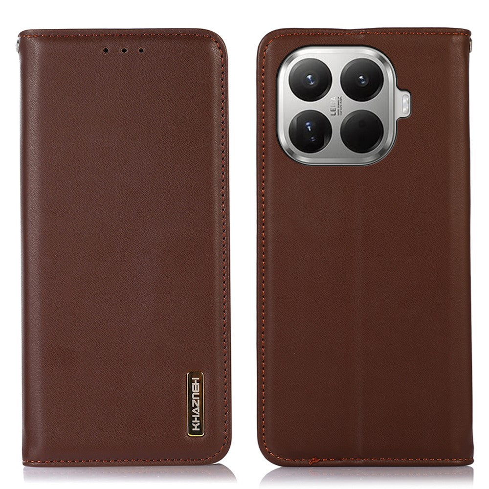 KHAZNEH For Xiaomi 17T Pro Case Wallet Genuine Cow Leather Phone Cover Nappa Texture