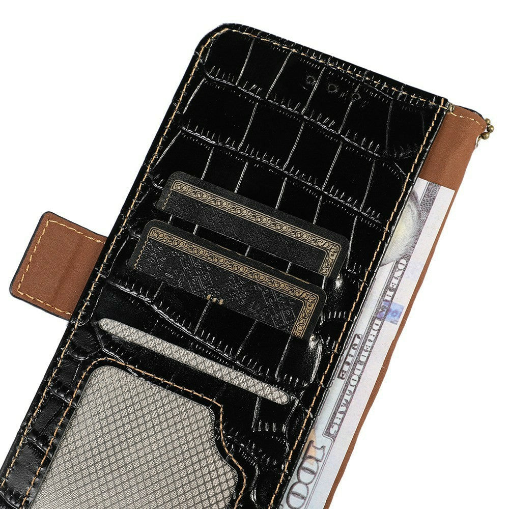 For OnePlus Ace 6 Ultra 5G Case RFID Blocking Wallet Crocodile Texture Genuine Cow Leather Phone Cover