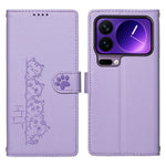 For Xiaomi 17 Pro Case Adorable Cat Pattern PU Leather Wallet Phone Cover with Wrist Strap