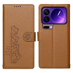 For Xiaomi 17 Pro Case Adorable Cat Pattern PU Leather Wallet Phone Cover with Wrist Strap