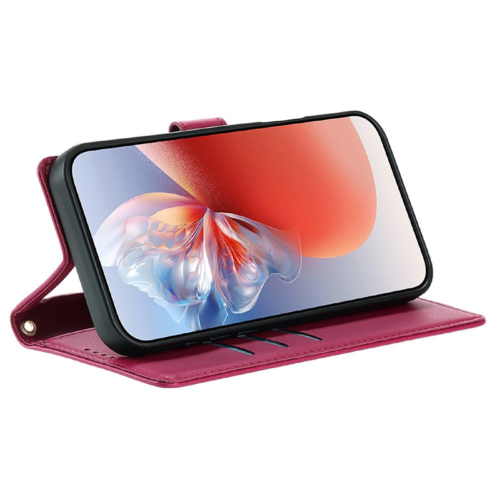 For Xiaomi 17 Pro Max Case Adorable Cat Pattern PU Leather Wallet Phone Cover with Wrist Strap