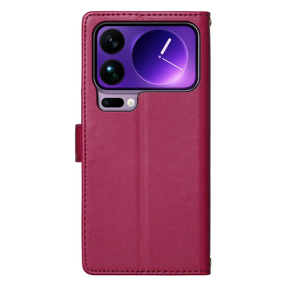 Xiaomi 17 Pro Max-skal Bedårande kattmönster PU-läderplånbok med handledsrem