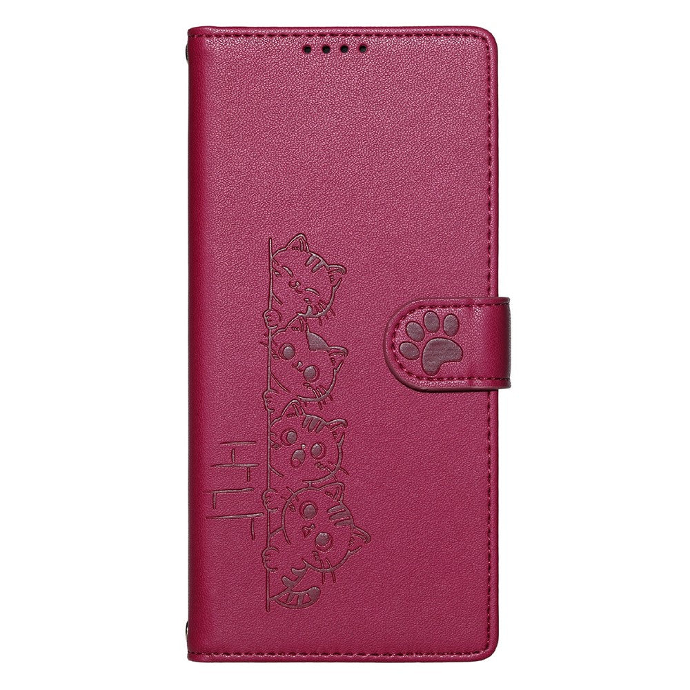 For Xiaomi 15T Case Adorable Cat Pattern PU Leather Wallet Phone Cover with Wrist Strap