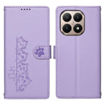 For Xiaomi 15T Case Adorable Cat Pattern PU Leather Wallet Phone Cover with Wrist Strap
