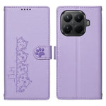 For Xiaomi 15T Pro Case Adorable Cat Pattern PU Leather Wallet Phone Cover with Wrist Strap