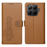 For Xiaomi 15T Pro Case Adorable Cat Pattern PU Leather Wallet Phone Cover with Wrist Strap