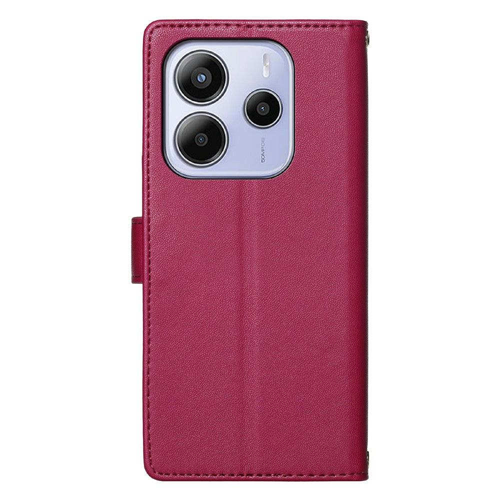 For Xiaomi Redmi Note 14 5G Case Adorable Cat Pattern PU Leather Wallet Phone Cover with Wrist Strap