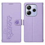 For Xiaomi Redmi Note 14 5G Case Adorable Cat Pattern PU Leather Wallet Phone Cover with Wrist Strap