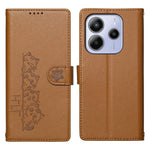 For Xiaomi Redmi Note 14 5G Case Adorable Cat Pattern PU Leather Wallet Phone Cover with Wrist Strap