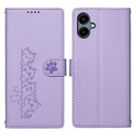 Til Samsung Galaxy A06 4G Etui Sødt Katte-mønster PU Læder Pung Telefoncover med Håndrem
