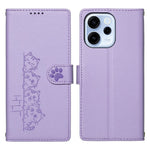 For Oppo Reno15 F 5G Case Adorable Cat Pattern PU Leather Wallet Phone Cover with Wrist Strap