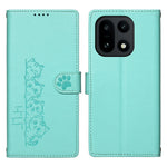 For OnePlus 15 5G Case Adorable Cat Pattern PU Leather Wallet Phone Cover with Wrist Strap