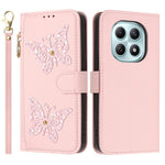 For Xiaomi Redmi Note 15 4G (Global)  /  Note 15 5G (Global)  /  Poco M8 5G Case Glitter Butterfly Zipper Pocket Stand Leather Phone Cover with Hand Strap / Shoulder Strap