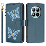 Xiaomi Redmi Note 15 Pro 4G (Global) Fodral Glitter Fjäril Blixtlåsficka Stativ Läder Mobilskal med Handrem / Axelrem