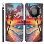 For Honor X9d 5G / Honor Magic8 Lite 5G / Honor X70 5G Case Pattern Printing PU Leather Flip Wallet Phone Cover with Wrist Strap