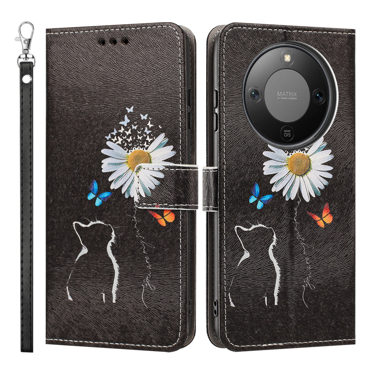 For Honor X9d 5G / Honor Magic8 Lite 5G / Honor X70 5G Case Pattern Printing PU Leather Flip Wallet Phone Cover with Wrist Strap