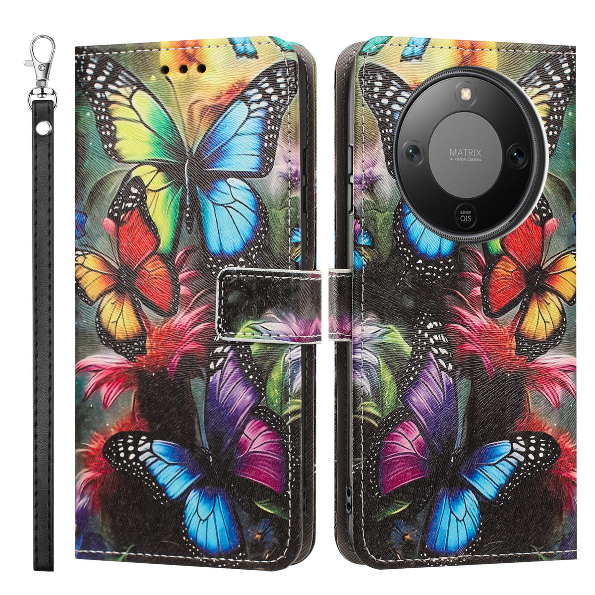 For Honor X9d 5G / Honor Magic8 Lite 5G / Honor X70 5G Case Pattern Printing PU Leather Flip Wallet Phone Cover with Wrist Strap