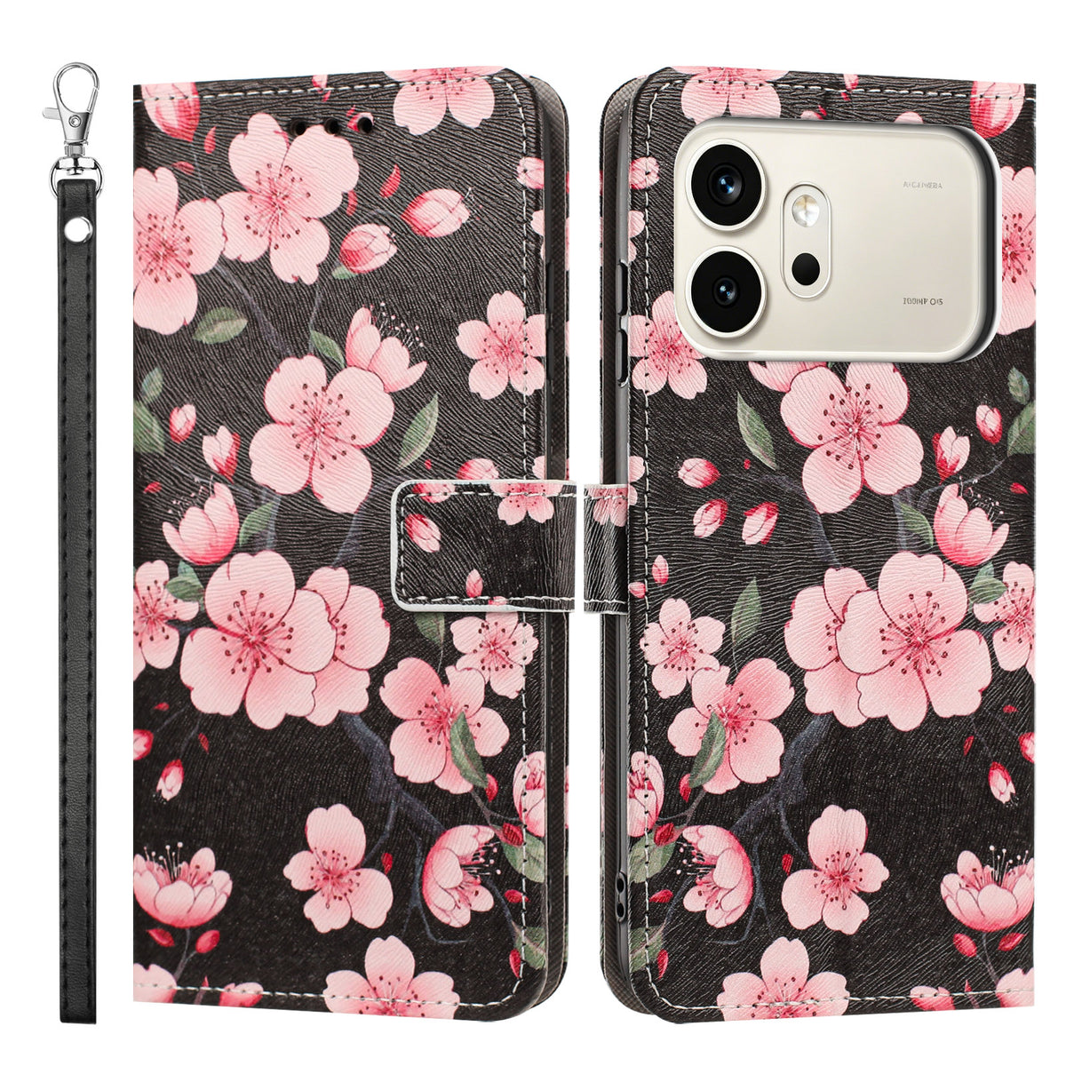 For Honor 600 Pro 5G / Honor 600 5G Case Pattern Printing PU Leather Flip Wallet Phone Cover with Wrist Strap