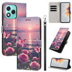 For Honor X70i / Honor X60i 5G / Honor 400 Lite 5G Case Pattern Printing PU Leather Flip Wallet Phone Cover with Wrist Strap