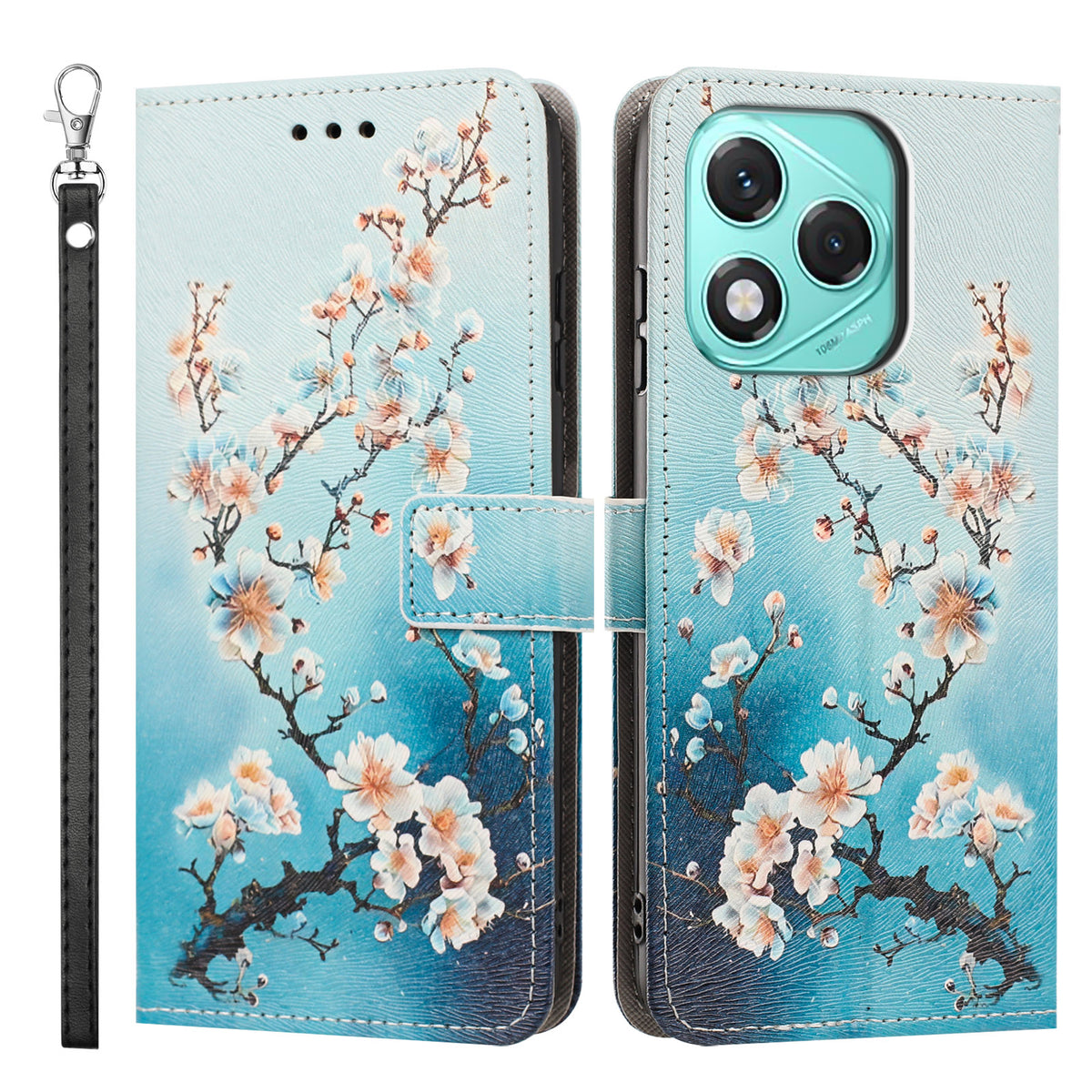 For Honor X70i / Honor X60i 5G / Honor 400 Lite 5G Case Pattern Printing PU Leather Flip Wallet Phone Cover with Wrist Strap