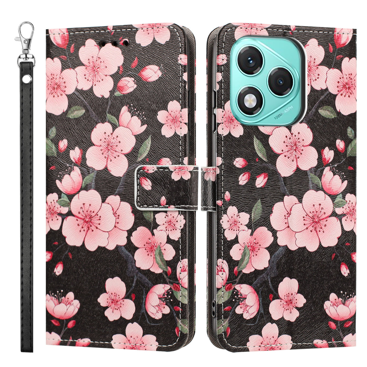 For Honor X70i / Honor X60i 5G / Honor 400 Lite 5G Case Pattern Printing PU Leather Flip Wallet Phone Cover with Wrist Strap