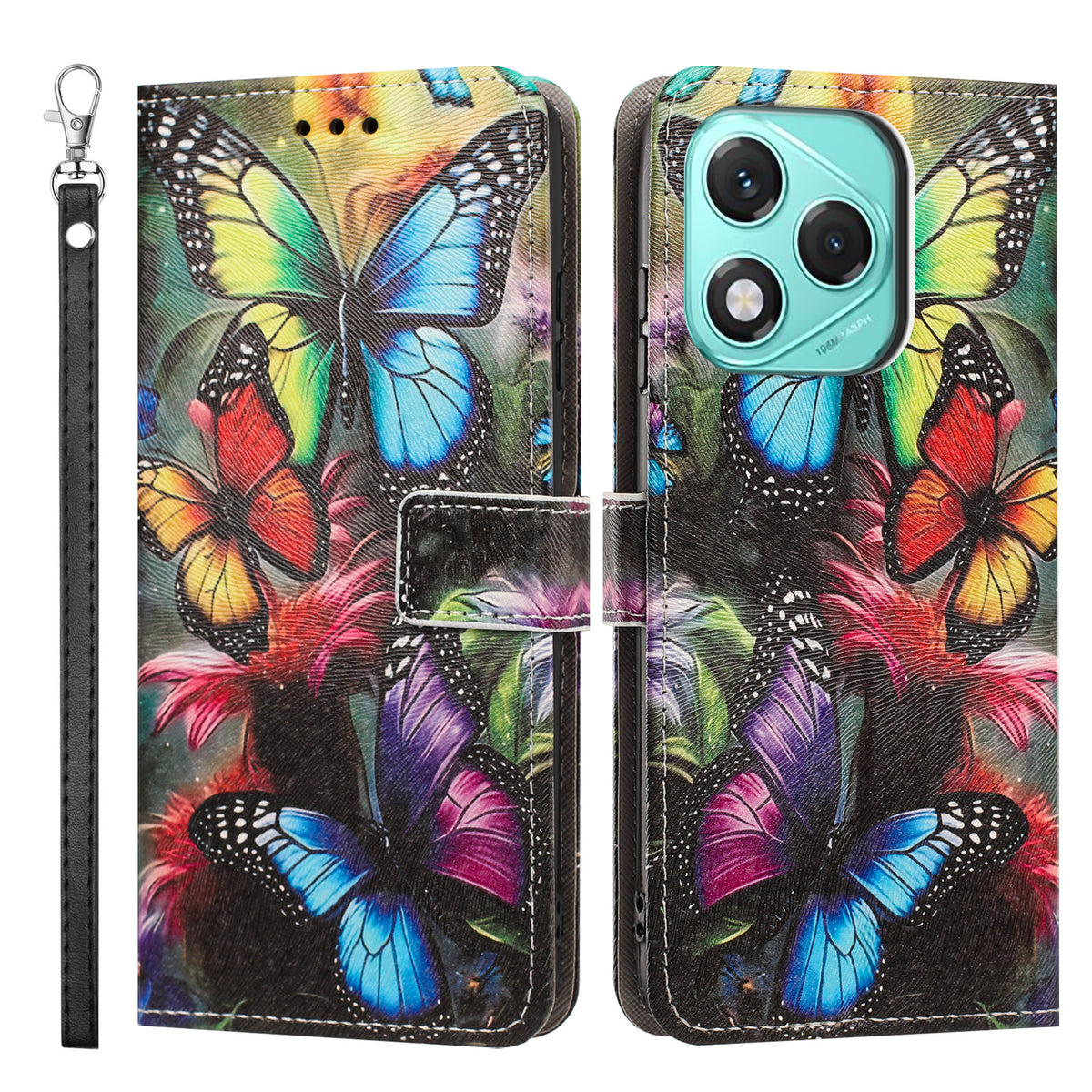 For Honor X70i / Honor X60i 5G / Honor 400 Lite 5G Case Pattern Printing PU Leather Flip Wallet Phone Cover with Wrist Strap