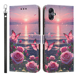 Til Samsung Galaxy A08 5G / A08 4G / A07 5G / A07 4G / A06 5G / A06 4G Etui med Mønstertryk, PU Læder Flip Cover med Kortholder og Håndledsrem