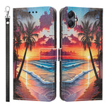 Til Samsung Galaxy A08 5G / A08 4G / A07 5G / A07 4G / A06 5G / A06 4G Etui med Mønstertryk, PU Læder Flip Cover med Kortholder og Håndledsrem