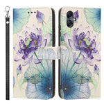 Til Samsung Galaxy A08 5G / A08 4G / A07 5G / A07 4G / A06 5G / A06 4G Etui med Mønstertryk, PU Læder Flip Cover med Kortholder og Håndledsrem