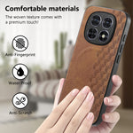 For Xiaomi Redmi Note 15 4G (Global) Magnetic Phone Case with Grid Pattern Protective PU Leather + PC Cover