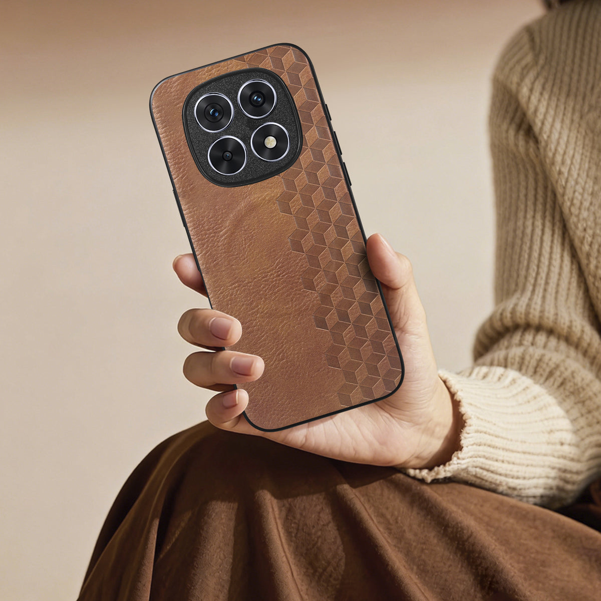For Xiaomi Redmi Note 15 4G (Global) Magnetic Phone Case with Grid Pattern Protective PU Leather + PC Cover