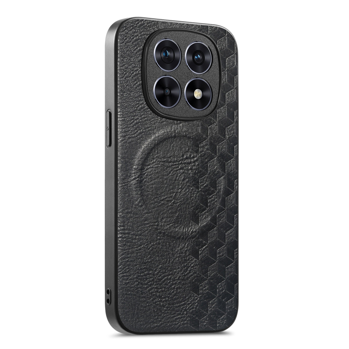 For Xiaomi Redmi Note 15 4G (Global) Magnetic Phone Case with Grid Pattern Protective PU Leather + PC Cover