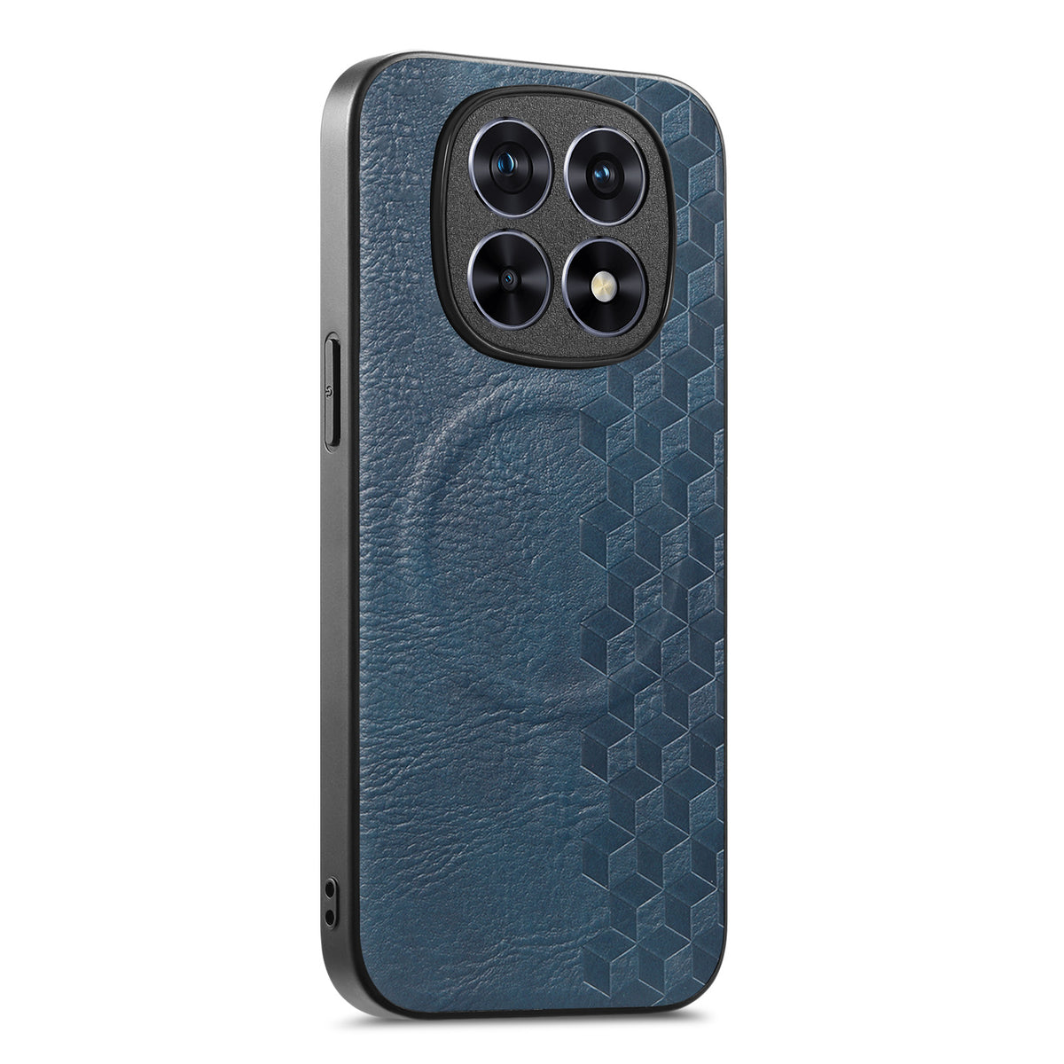 For Xiaomi Redmi Note 15 4G (Global) Magnetic Phone Case with Grid Pattern Protective PU Leather + PC Cover