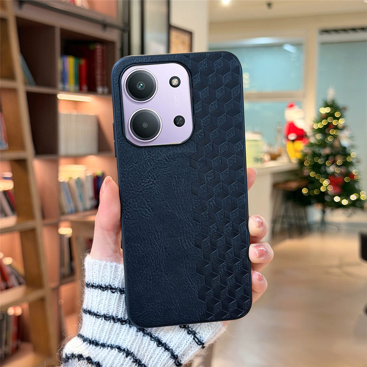 For Xiaomi Redmi 15C 5G (EU) (173mm) / Xiaomi Redmi 15C 4G (EU) (173mm) Magnetic Phone Case with Grid Pattern Protective PU Leather + PC Cover