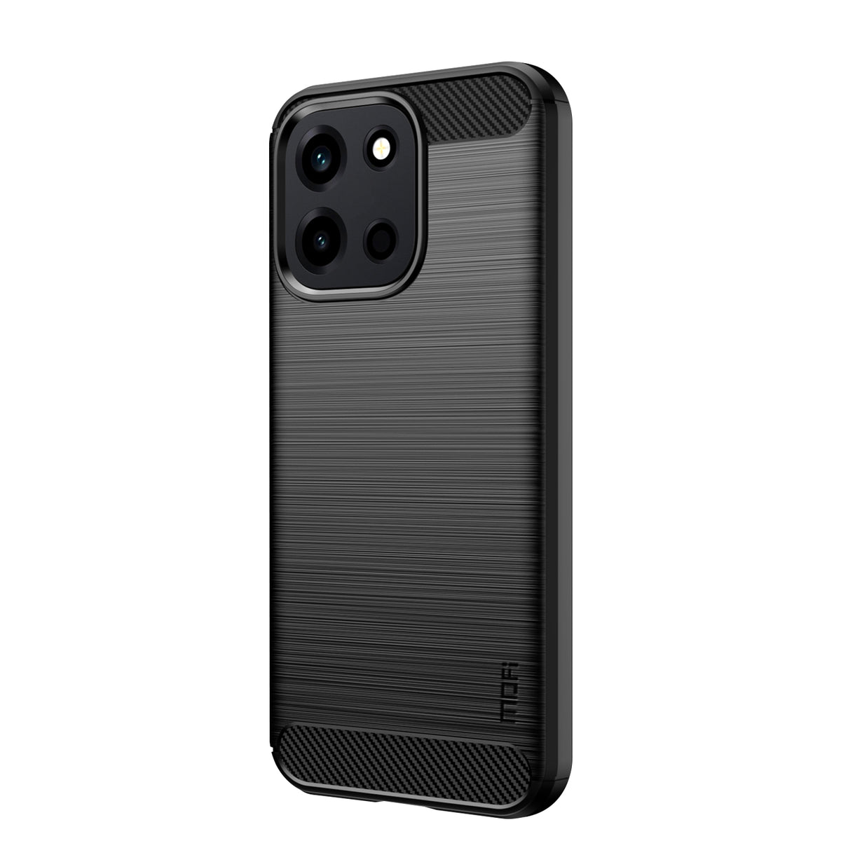 MOFI til OnePlus Turbo 6V 5G / OnePlus Nord 6 5G / OnePlus Turbo 6 5G-bagcover med børstet struktur, kulfiber og blødt TPU-cover
