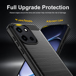 MOFI til OnePlus Turbo 6V 5G / OnePlus Nord 6 5G / OnePlus Turbo 6 5G-bagcover med børstet struktur, kulfiber og blødt TPU-cover