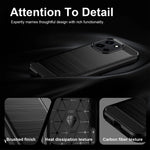 MOFI til OnePlus Turbo 6V 5G / OnePlus Nord 6 5G / OnePlus Turbo 6 5G-bagcover med børstet struktur, kulfiber og blødt TPU-cover