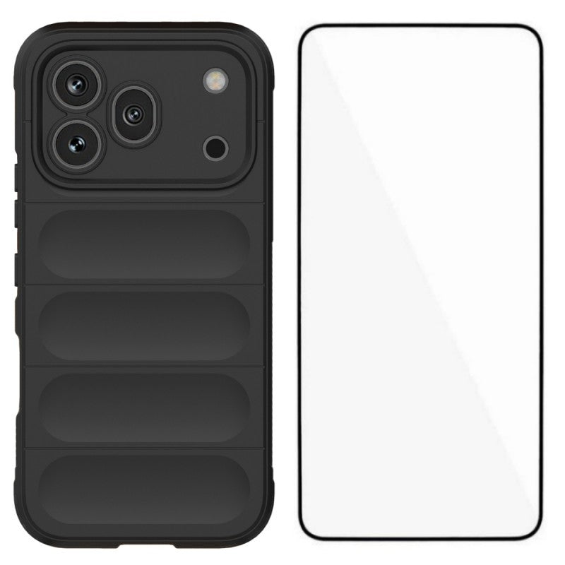 WANLONFENG for Honor 600 Pro 5G TPU Case  HD Series Anti Slip Phone Cover with Tempered Glass